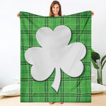 Green Shamrock Tartan Print Blanket