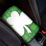 Green Shamrock Tartan Print Car Center Console Cover