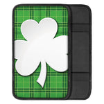 Green Shamrock Tartan Print Car Center Console Cover