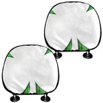 Green Shamrock Tartan Print Car Headrest Covers