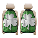 Green Shamrock Tartan Print Car Seat Organizers