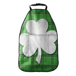 Green Shamrock Tartan Print Car Seat Organizers