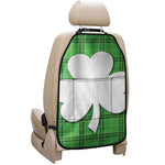Green Shamrock Tartan Print Car Seat Organizers
