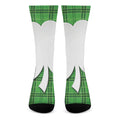 Green Shamrock Tartan Print Crew Socks
