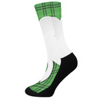 Green Shamrock Tartan Print Crew Socks