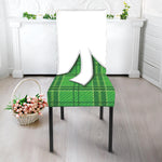 Green Shamrock Tartan Print Dining Chair Slipcover