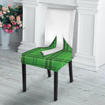 Green Shamrock Tartan Print Dining Chair Slipcover