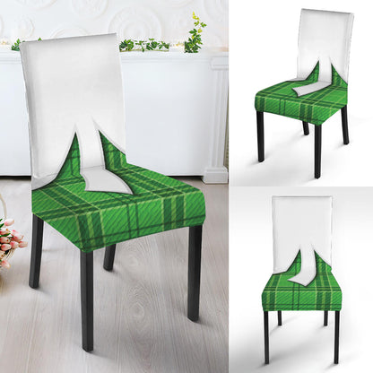 Green Shamrock Tartan Print Dining Chair Slipcover