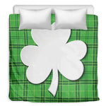Green Shamrock Tartan Print Duvet Cover Bedding Set