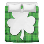 Green Shamrock Tartan Print Duvet Cover Bedding Set
