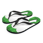 Green Shamrock Tartan Print Flip Flops