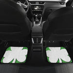 Green Shamrock Tartan Print Front and Back Car Floor Mats