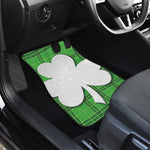 Green Shamrock Tartan Print Front and Back Car Floor Mats