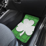 Green Shamrock Tartan Print Front and Back Car Floor Mats