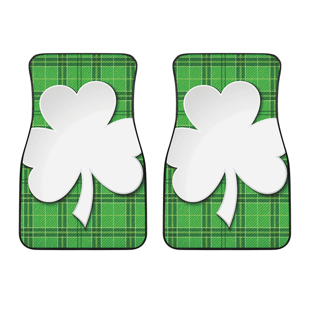 Green Shamrock Tartan Print Front Car Floor Mats