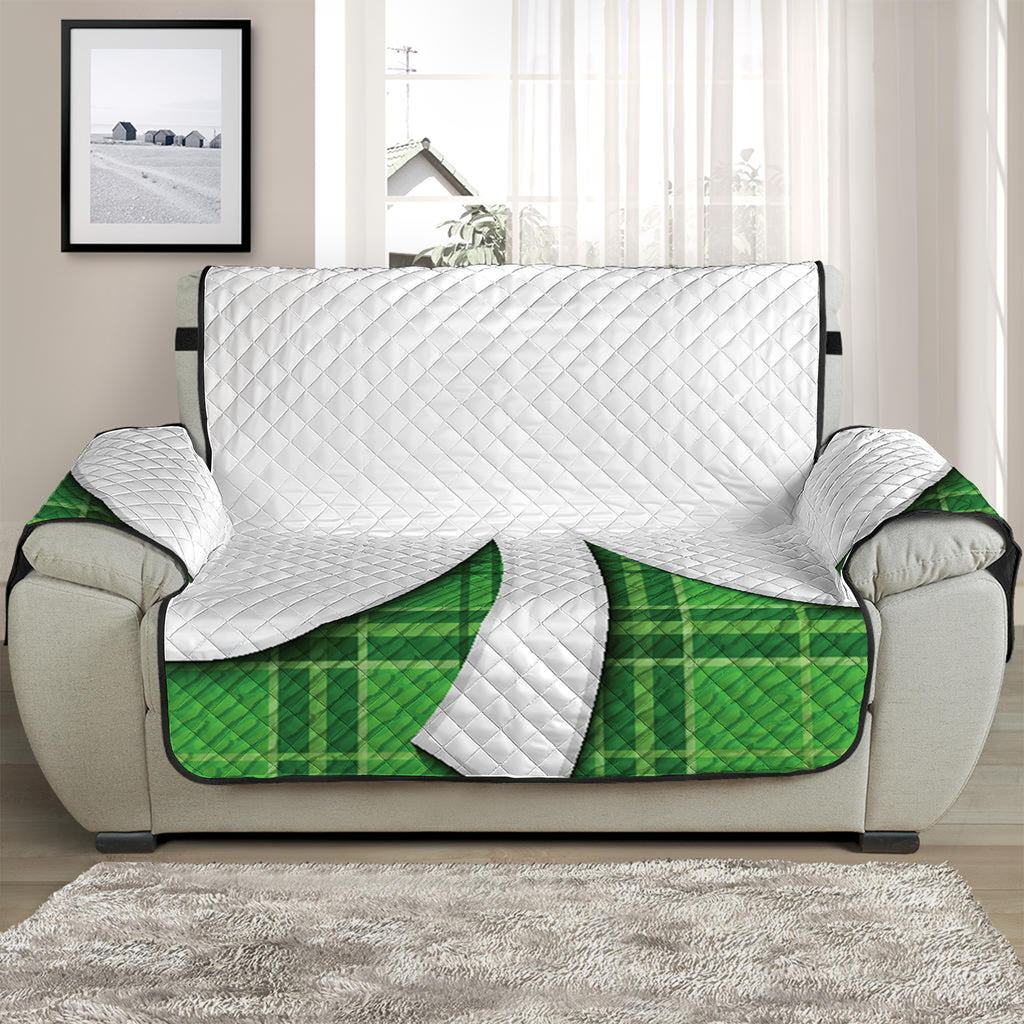 Green Shamrock Tartan Print Half Sofa Protector