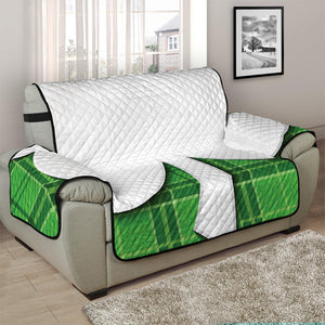 Green Shamrock Tartan Print Half Sofa Protector