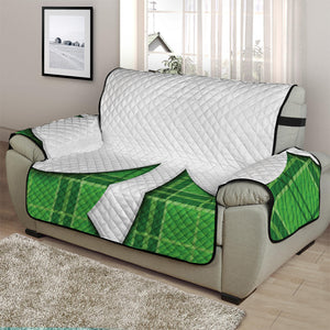 Green Shamrock Tartan Print Half Sofa Protector