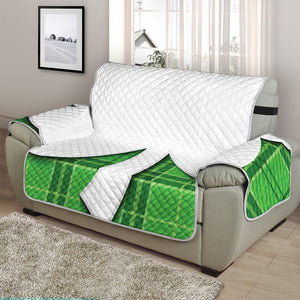 Green Shamrock Tartan Print Half Sofa Protector