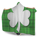 Green Shamrock Tartan Print Hooded Blanket