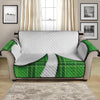 Green Shamrock Tartan Print Loveseat Protector