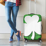 Green Shamrock Tartan Print Luggage Cover
