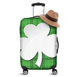 Green Shamrock Tartan Print Luggage Cover