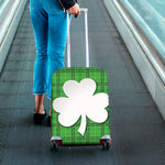 Green Shamrock Tartan Print Luggage Cover