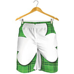 Green Shamrock Tartan Print Men's Shorts