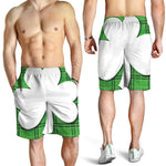 Green Shamrock Tartan Print Men's Shorts