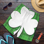 Green Shamrock Tartan Print Men's Shorts