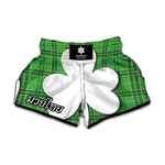 Green Shamrock Tartan Print Muay Thai Boxing Shorts