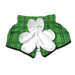 Green Shamrock Tartan Print Muay Thai Boxing Shorts