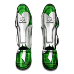 Green Shamrock Tartan Print Muay Thai Shin Guard