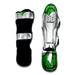 Green Shamrock Tartan Print Muay Thai Shin Guard