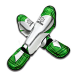 Green Shamrock Tartan Print Muay Thai Shin Guard