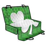 Green Shamrock Tartan Print Pet Car Back Seat Cover