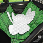 Green Shamrock Tartan Print Pet Car Back Seat Cover