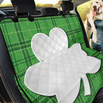 Green Shamrock Tartan Print Pet Car Back Seat Cover