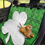 Green Shamrock Tartan Print Pet Car Back Seat Cover