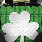 Green Shamrock Tartan Print Pet Car Back Seat Cover