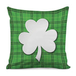 Green Shamrock Tartan Print Pillow Cover