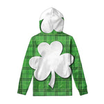 Green Shamrock Tartan Print Pullover Hoodie