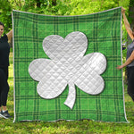 Green Shamrock Tartan Print Quilt