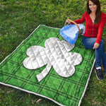 Green Shamrock Tartan Print Quilt