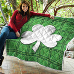 Green Shamrock Tartan Print Quilt