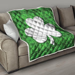 Green Shamrock Tartan Print Quilt