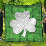 Green Shamrock Tartan Print Quilt