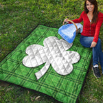 Green Shamrock Tartan Print Quilt