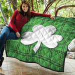 Green Shamrock Tartan Print Quilt